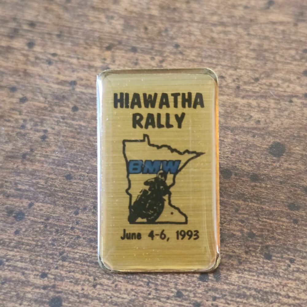 Vintage 1993 BMW Hiawatha Rally Minnesota Motorcycle Made USA Lapel Tie Tack Pin